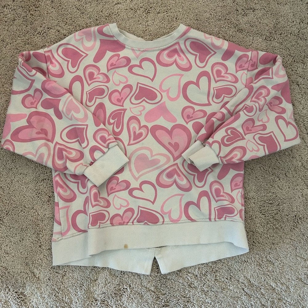Zara pink and white heart sweater. Size 12/13 kids